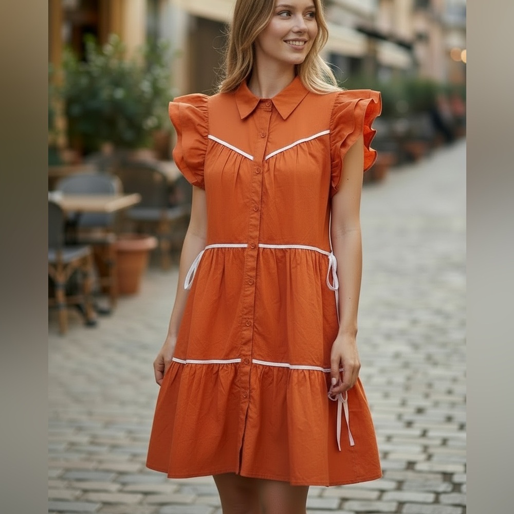 NWT TCEC | "Something In The Orange" Western Mini Dress | Size M